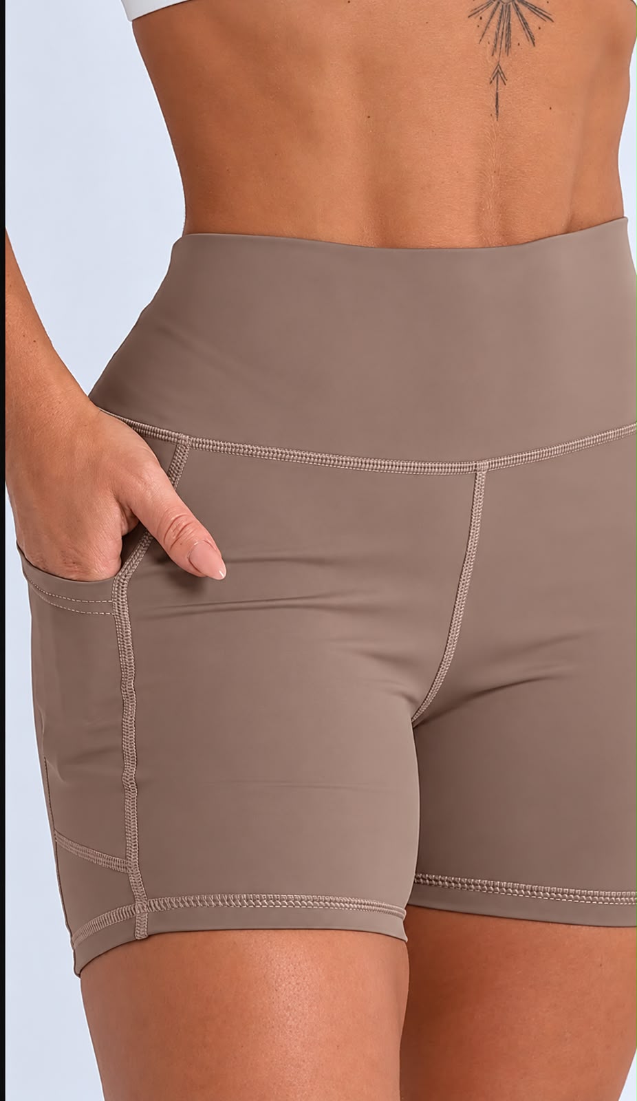 Shorts Pocket Marrom Claro Liso