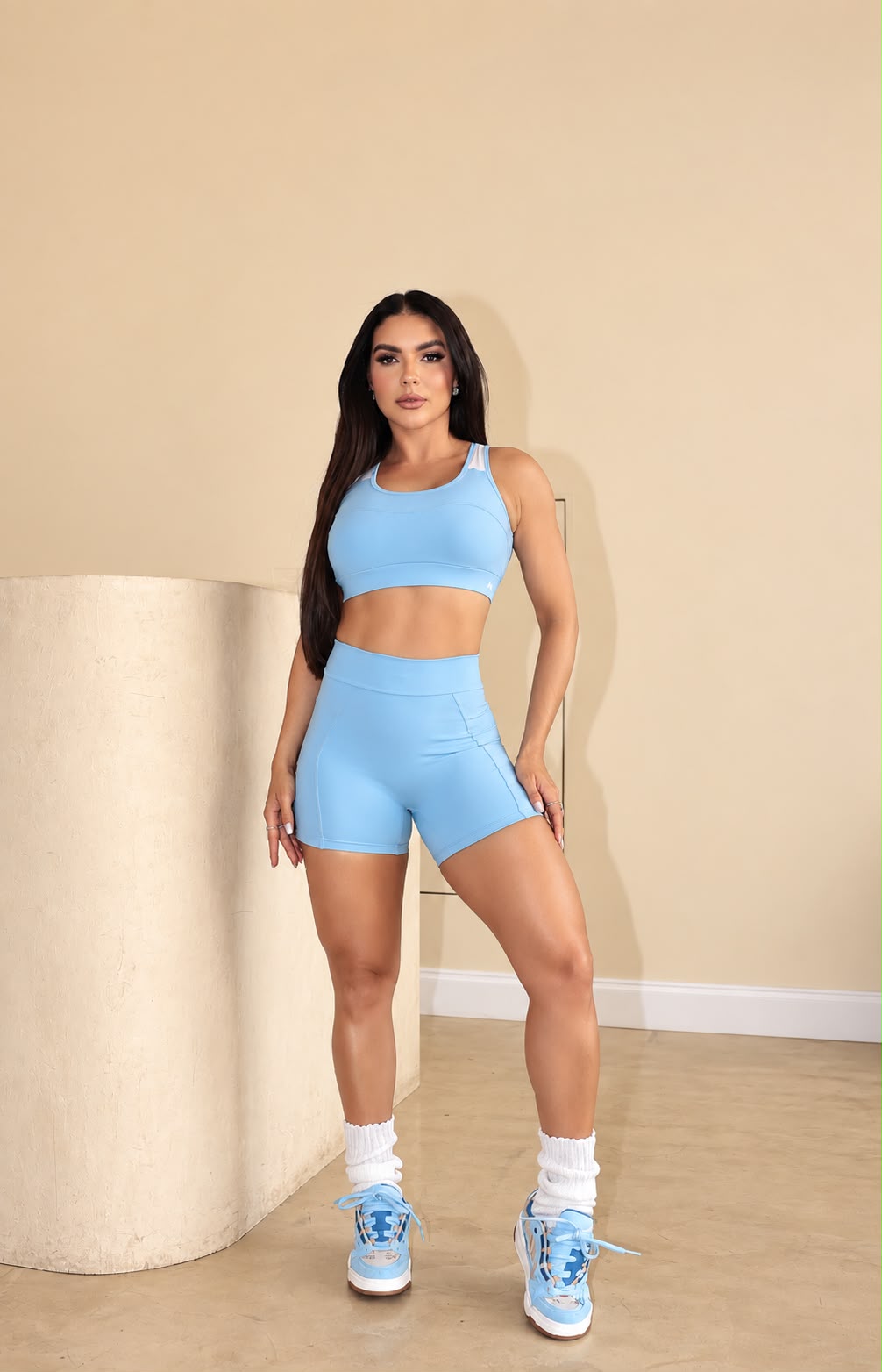 Conjunto Fitness Azul Céu – Top + Short